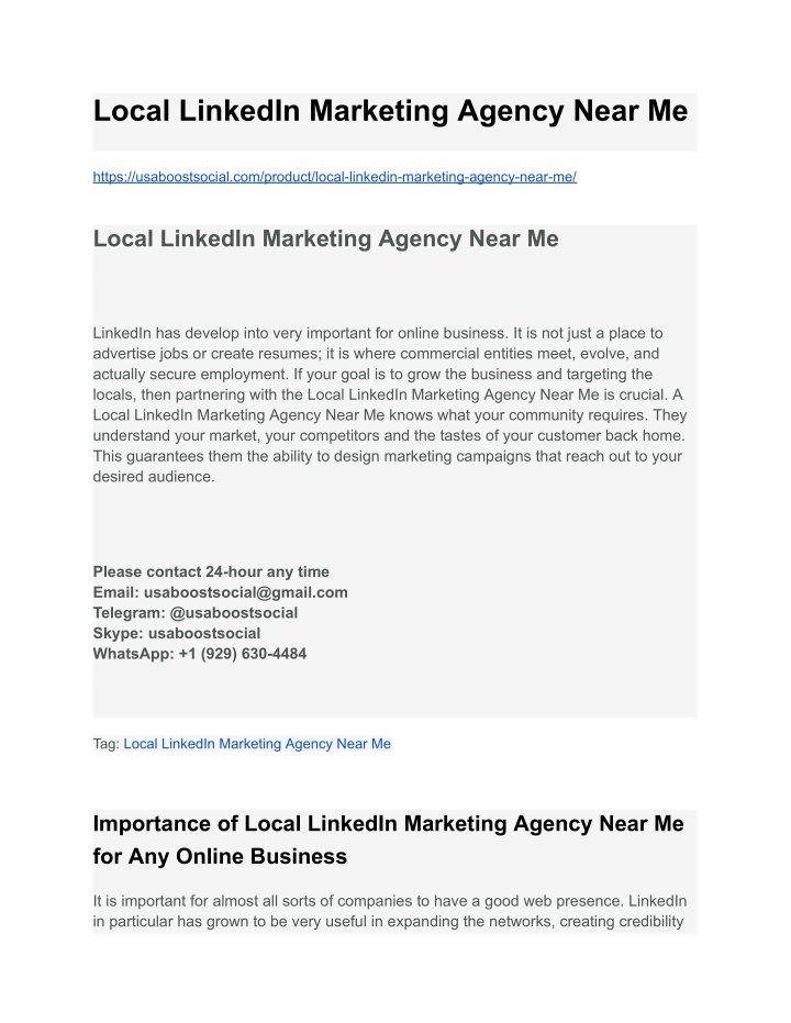 local linkedin marketing agency near me