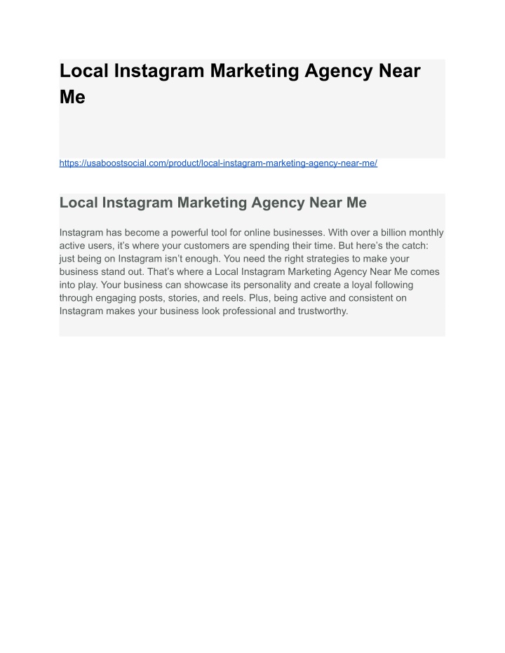 local instagram marketing agency near me