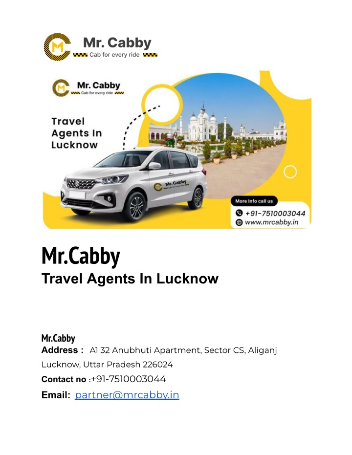 mr cabby travel agents in lucknow