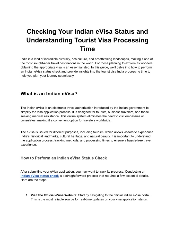 checking your indian evisa status