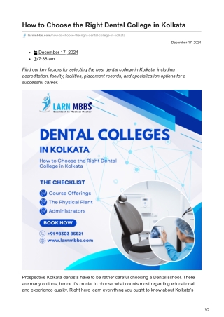 larnmbbs.com-How to Choose the Right Dental College in Kolkata