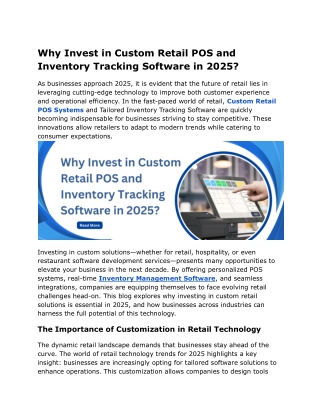 Why Invest in Custom Retail POS and Inventory Tracking Software in 2025?