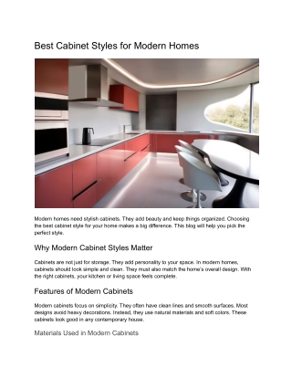 best cabinet styles for modern homes