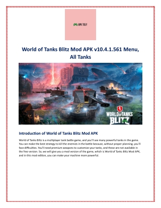 World of Tanks Blitz Mod APK v10.4.1.561 Menu, All Tanks