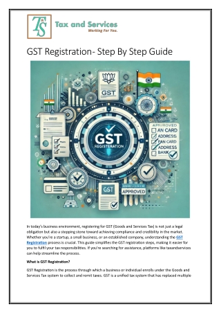 GST Registration - Step By Step Guide
