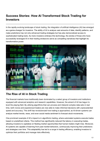 Success Stories How AI Transformed Stock Trading for Investors