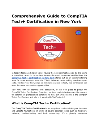 comprehensive guide to comptia tech certification