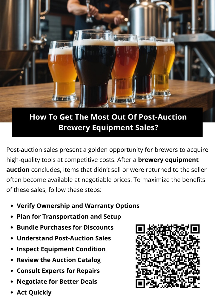 how to get the most out of post auction brewery