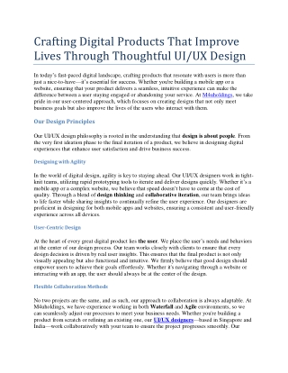 Crafting Digital Products That Improve Lives Through Thoughtful UI UX Design