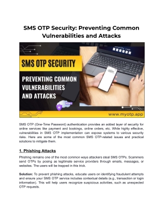 SMS OTP Security: Preventing Common Vulnerabilities and Attacks