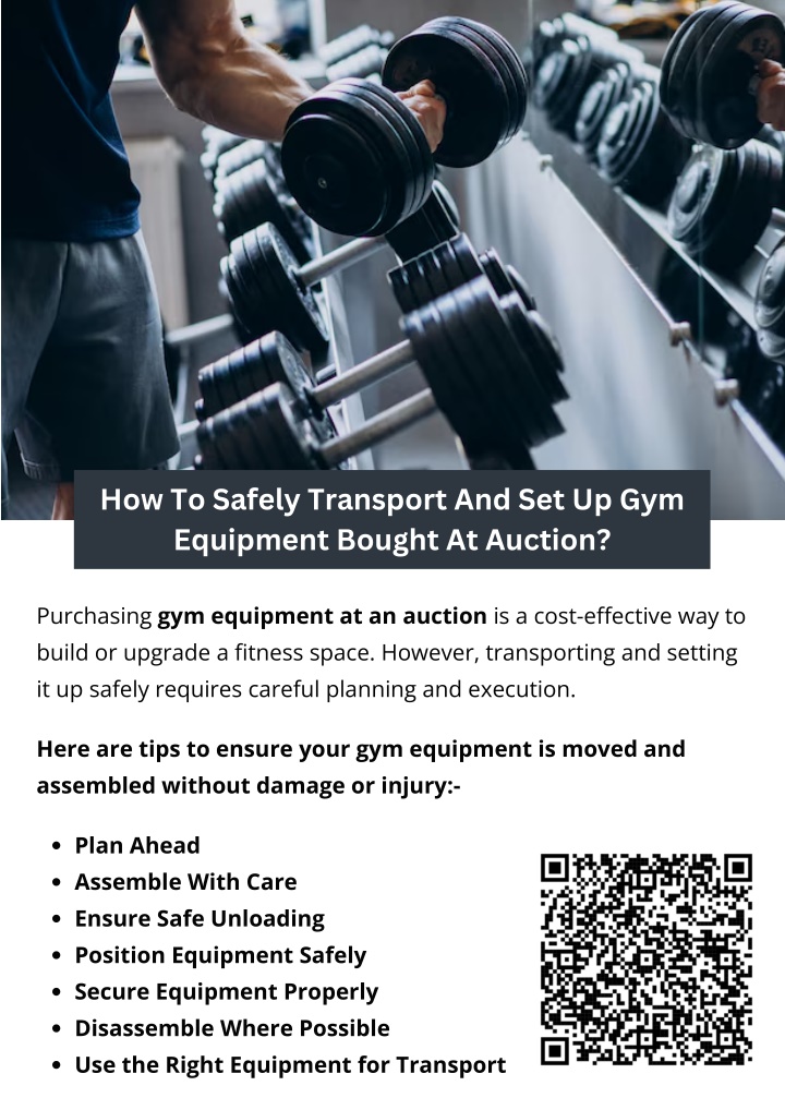 how to safely transport and set up gym equipment