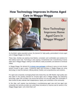 How Technology Improves Home Aged Care in Wagga Wagga