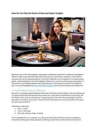 how do you play the game of baccarat expert