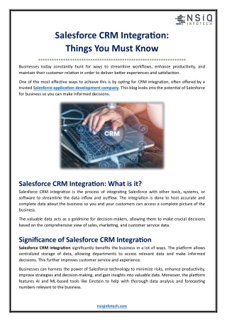 Salesforce CRM Integration: Things You Must Know