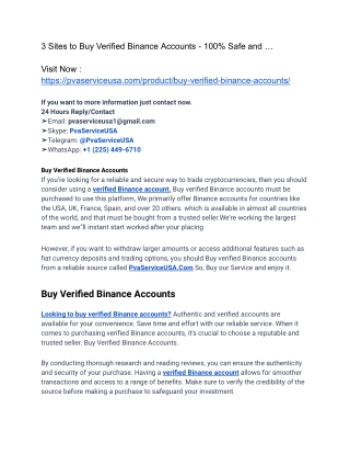 3 sites to buy verified binance accounts 100 safe