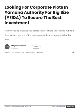 looking for corporate plots in yamuna authority
