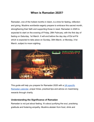 When is Ramadan 2025? UK Calendar, Prayer Times & Fasting Tips
