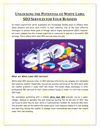 White Label SEO services