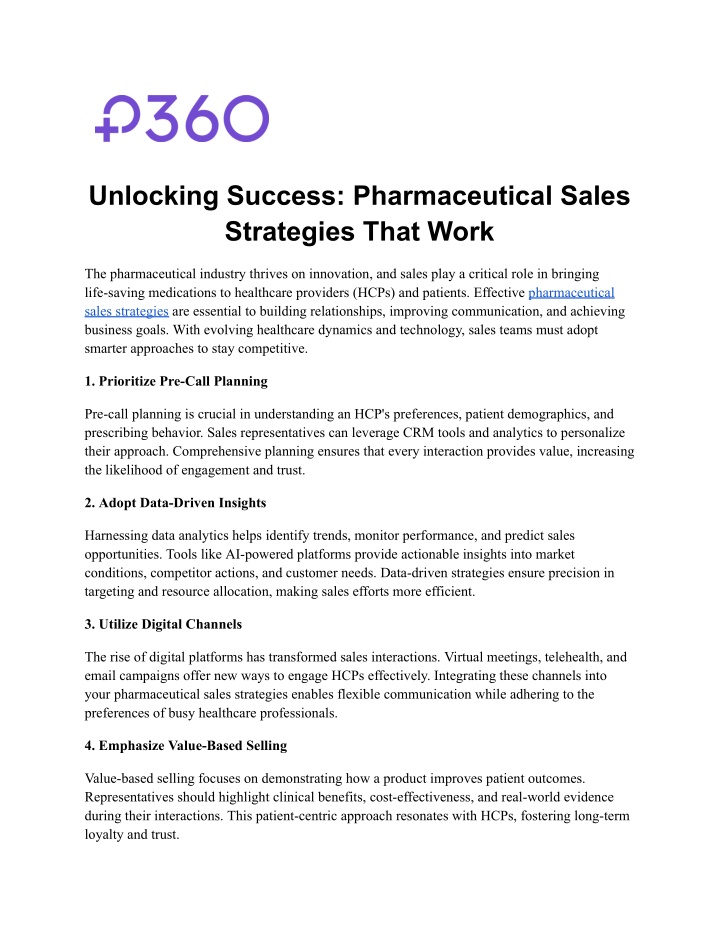 unlocking success pharmaceutical sales strategies