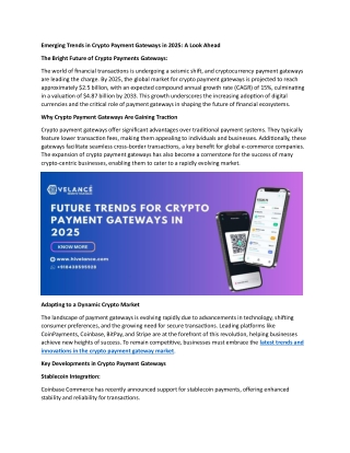 Crypto Payment Gateways -Emerging Trends in 2025 (18-12-2024)