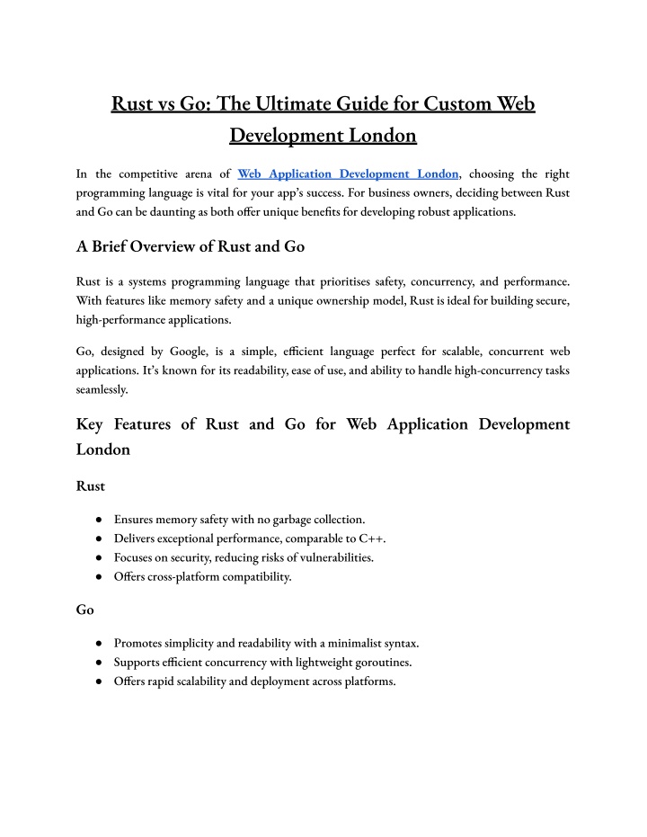 rust vs go the ultimate guide for custom