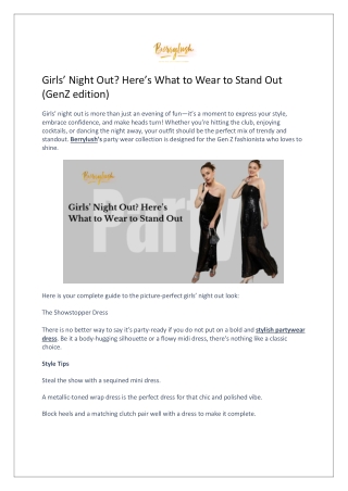 Girls’ Night Out? Here’s What to Wear to Stand Out (GenZ edition)
