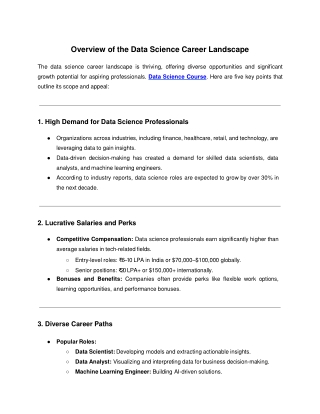 Overview of the Data Science Career Landscape