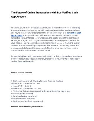 Rapid Service Site To Buy Verified Cash App Account