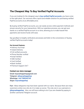 Rapid Service Site To Buy Verified PayPal Accounts