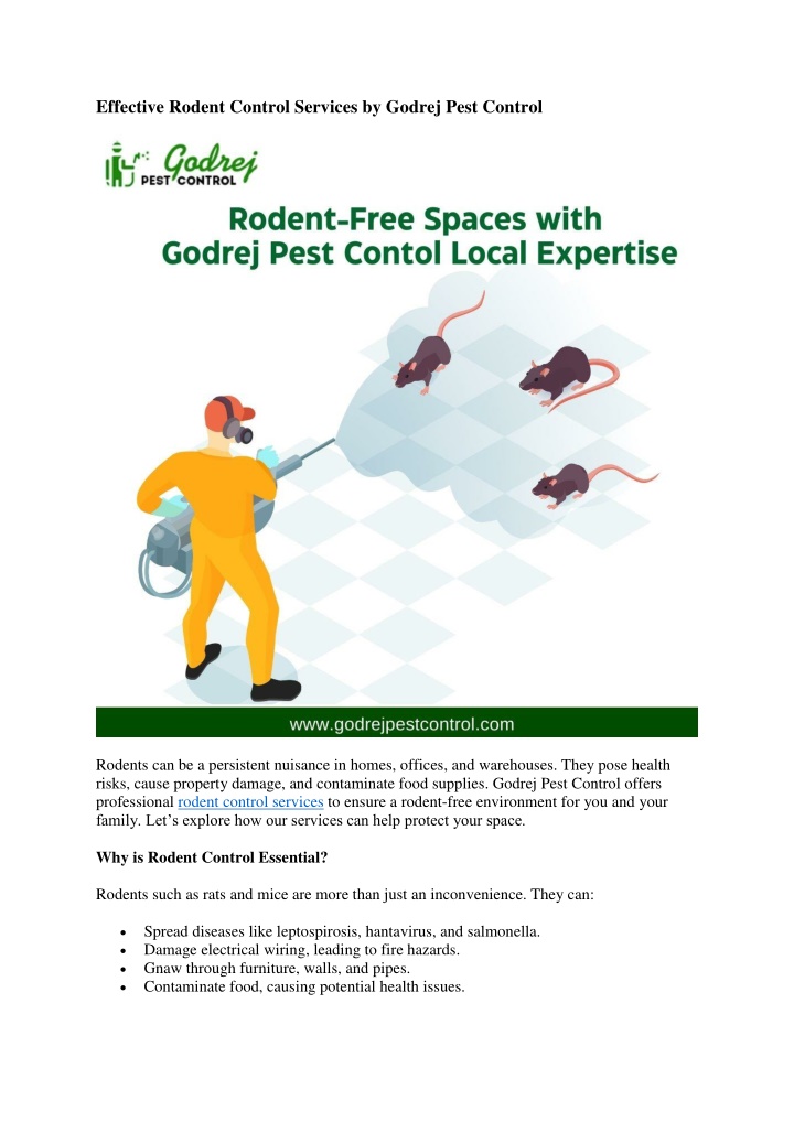 effective rodent control services by godrej pest