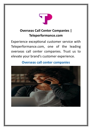 overseas call center companies teleperformance com