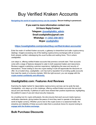 Buy Verified Kraken Accounts