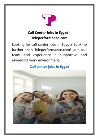 call center jobs in egypt teleperformance com