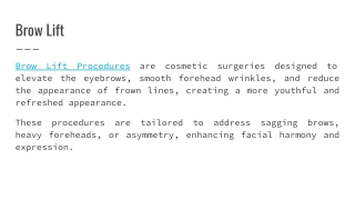 Brow Lift Procedures