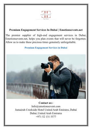 Premium Engagement Services In Dubai  Emotionsevents.net