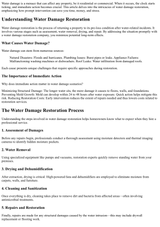 24 Hour Water Damage Restoration: Why Immediate Action Matters