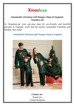 Sustainable Christmas Gift Hamper Shop In England  Xmasluxe.uk