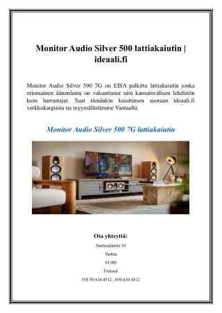 Monitor Audio Silver 500 lattiakaiutin  ideaali.fi