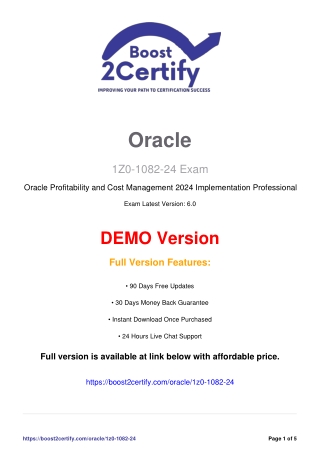 1Z0-1082-24 Certification Made Easy | Oracle Profitability & Cost Management 202