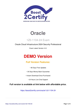 Master the 1Z0-1104-24 Exam | Oracle Cloud Security 2024 Certification Guide