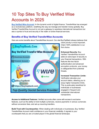 10 top sites to buy verified wise accounts in 2025