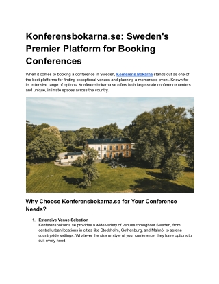 Konferensbokarna.se_ Sweden's Premier Platform for Booking Conferences