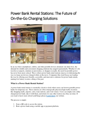 power bank rental stations the future of power