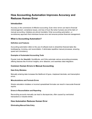 How Accounting Automation Improves Accuracy and Reduces Human Error