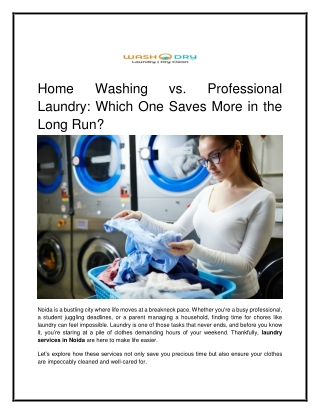 Laundry Services In Noida