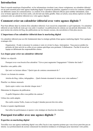Comment créer un calendrier éditorial avec votre agence digitale ?