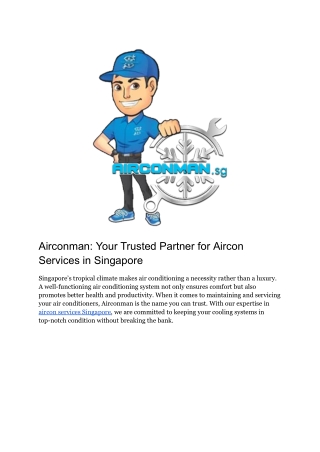 Aircon cleaning services Singapore