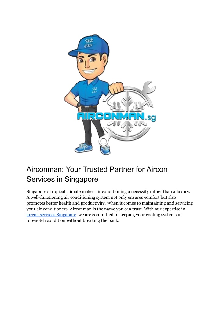 airconman your trusted partner for aircon