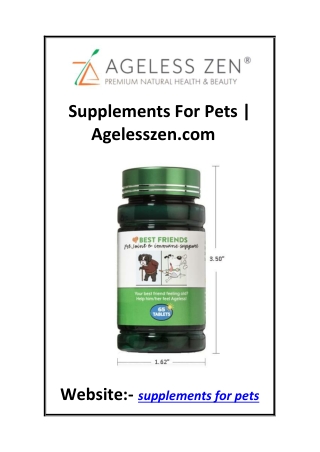 supplements for pets agelesszen com