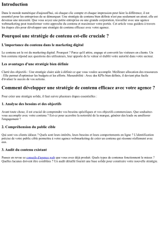 Comment développer une stratégie de contenu efficace avec votre agence ?